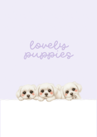 Lovely Puppies Light pastel purple