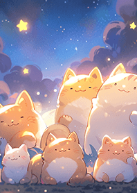 療癒您的心❤軟綿貓疊疊樂-星空貓貓3