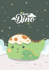 Dinosaur Love Dark Green