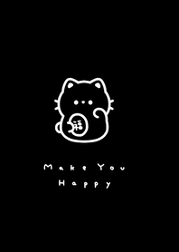 招財貓 / black white