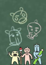 3 cute Goblins drawing pictures