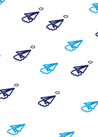 シンプルテーマ:紙飛行機(ホワイトブルー)2