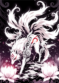 Pink-lotus dark-flame nine-tailed fox_3