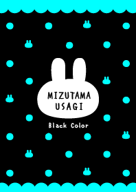 Polka dots Rabbit / Black& Neon Blue