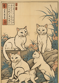 A bunch of cats Ukiyo-e 0X1YA