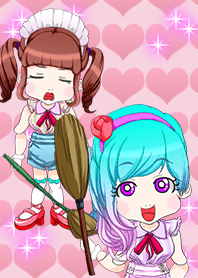 Children's day! Cleaning hot pants girl