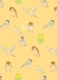 Birds3 on brown & yellow