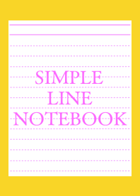 SIMPLE PINK LINE NOTEBOOK/YELLOW/RED