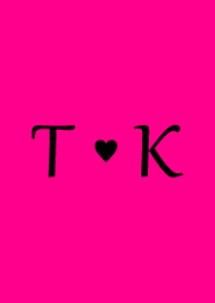 Initial "T & K" Vivid pink & black.