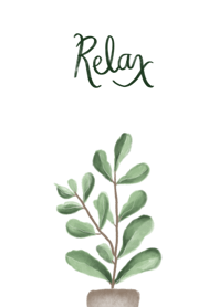Just Relax - Green Leaf Watercolor