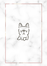 Adult simple French bulldog with marble.
