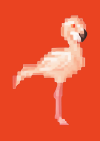 Flamingo Pixel Art Theme  Red 02