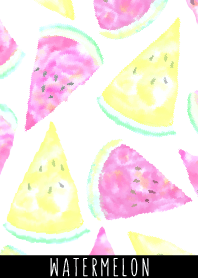 Watercolor:watermelon/white WV