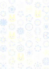花咲く開運｜若草色の花とうさぎ