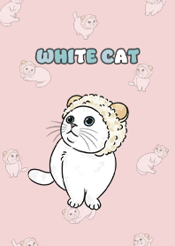 whitecat2 - baby pink