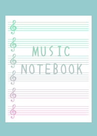 GRADIENT MUSIC NOTEBOOK-DUSTY MINTGREENj