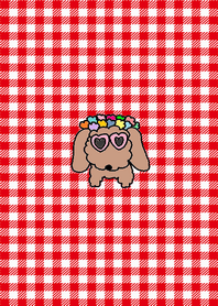 (fationable dog theme(red check))