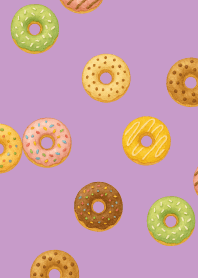 Colorful Donuts01 on light purple