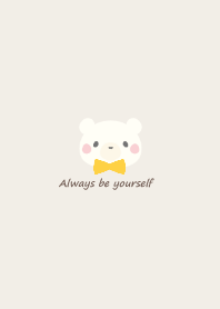 Polar bear and ribbon -brown- yl