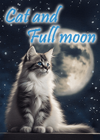 Cat and Full moon 2