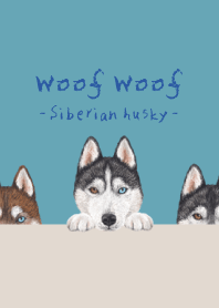 Woof Woof-Siberian husky-TURQUOISE BLUE