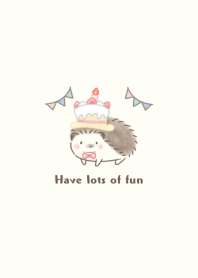 Hedgehog and Party -beige-