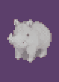 Rhinoceros Pixel Art Theme  Purple 05