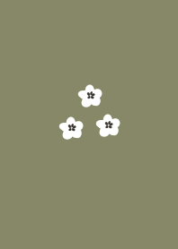 Khaki beige white flowers.