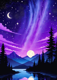 Mountain, Sea, and Moonlit Night 6DEba1