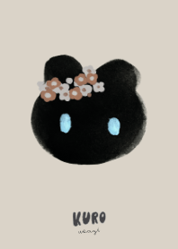 くろうさぎの着せかえ。水彩