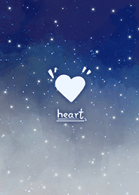 misty cat-starry sky White Blue Heart