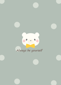 Polar bear and ribbon -smoky green- yl2