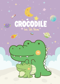 Crocodile Kawaii Galaxys Violet