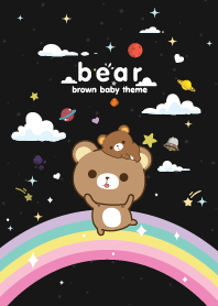 Brown Bear Rainbow Star Black