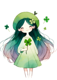 Cute Girl and a Clover V.37