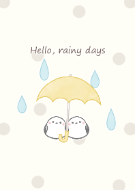 Shimaenaga&Rainy days:beige dot