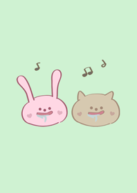 可愛貓咪兔子情侶檔