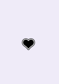 double line heart -purple black