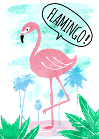 Waterpeint flamingo