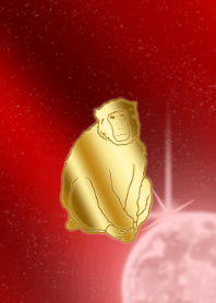 Zodiac of gold and red-Monkey-2022