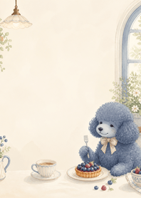 Indigo Poodle Berry Tart Window