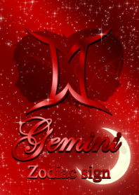 Twelve constellations Gemini red