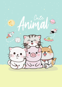 Animal Cute On Space 7 (Blue&Yellow)