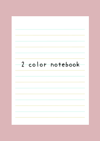 2 COLOR NOTEBOOKj-LB&YEL GR-DUSTY PINK