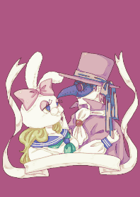 うさぎ頭のセーラー少女と仮面の男