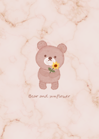 Bear and sunflower pinkbrown06_2
