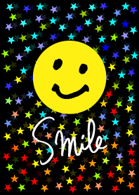 Colorful star smile - black-