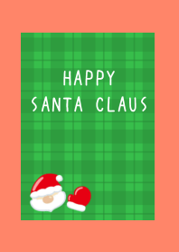HAPPY SANTA CLAUS-GR CHECK-APRICOT COLOR