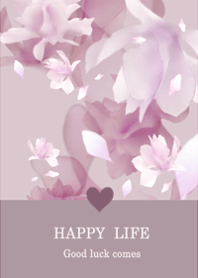 大人クリアフラワー・ハート・ピンク