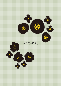 Round black flower check15 from Japan